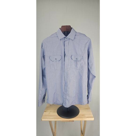 Reiss Men's Long Sleeve Button-Down Shirt Micro Check Size S - Picture 1 of 3